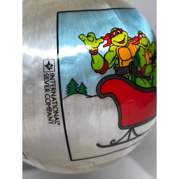 VTG Teenage Mutant Ninja Turtles TMNT Spun Satin Christmas Ball Ornament Snow - Picture 2 of 7